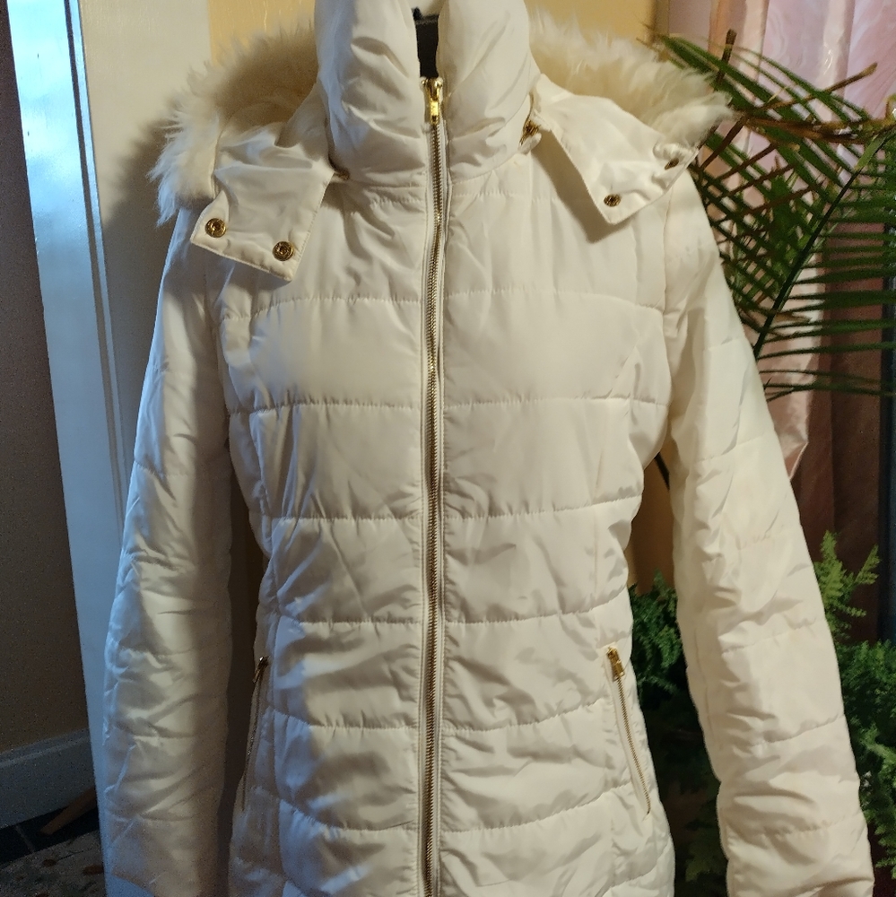Snowy White Coat with Hood